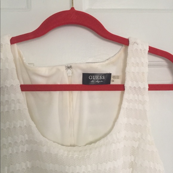 White Guess skater, lace overlay dress: size 10 - Picture 3 of 4
